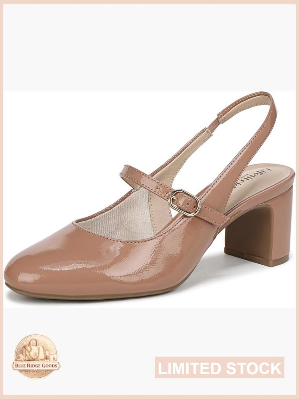 Slingback Mary Jane Dress Shoes with Block Heel